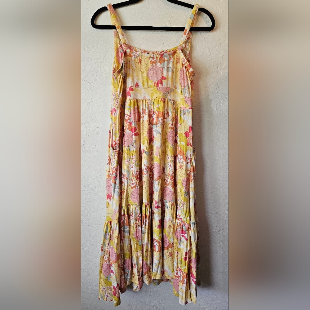 Torrid Yellow and Pink Floral Midi Dress - Picture 9 of 10